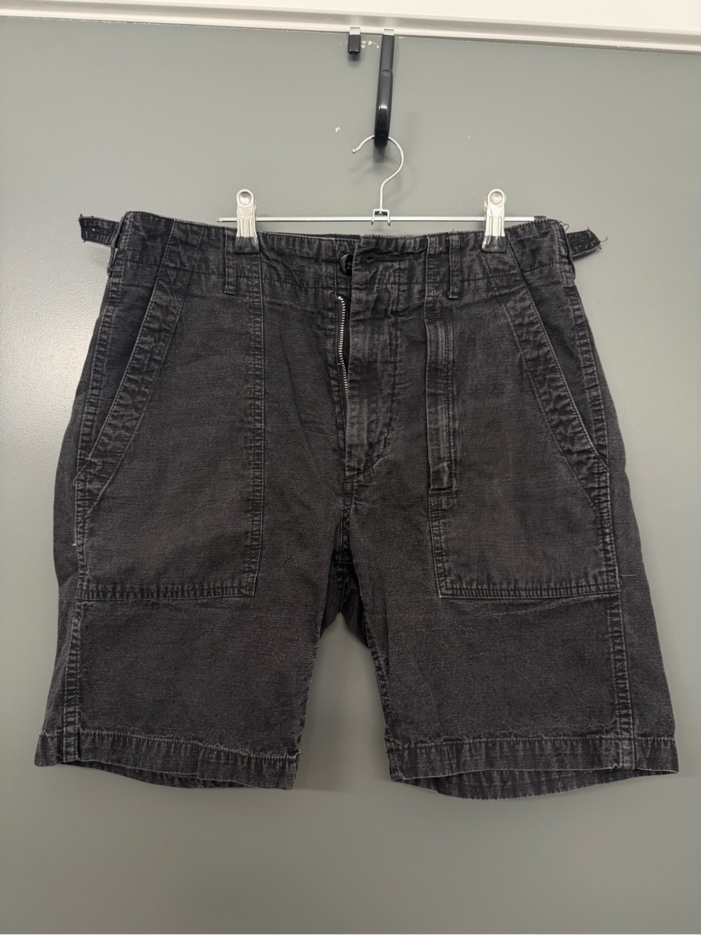Engineered Garments - Men's Black Utility Cargo Shorts - Casual Everyday Wear